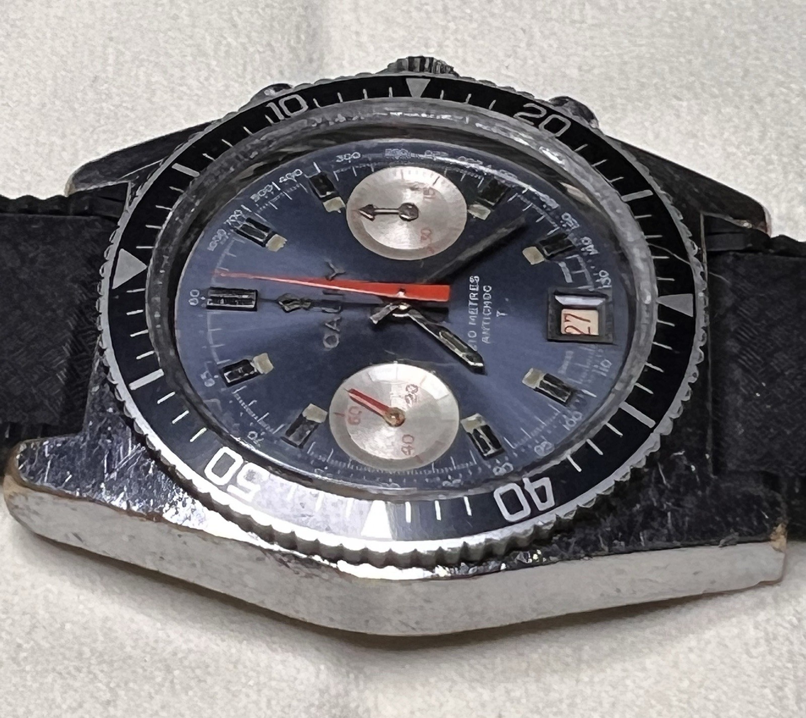 Vintage Swiss Jumbo Cauny Prima Chronograph Diver – Valjoux 7734 – Rare Model