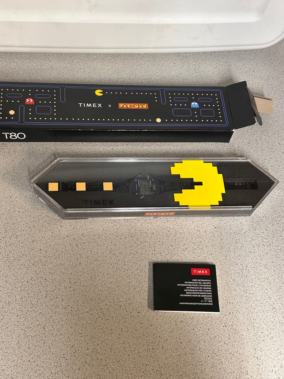 Timex Pac-Man T80 Digital Watch Black Unisex Retro Video Game Indiglo