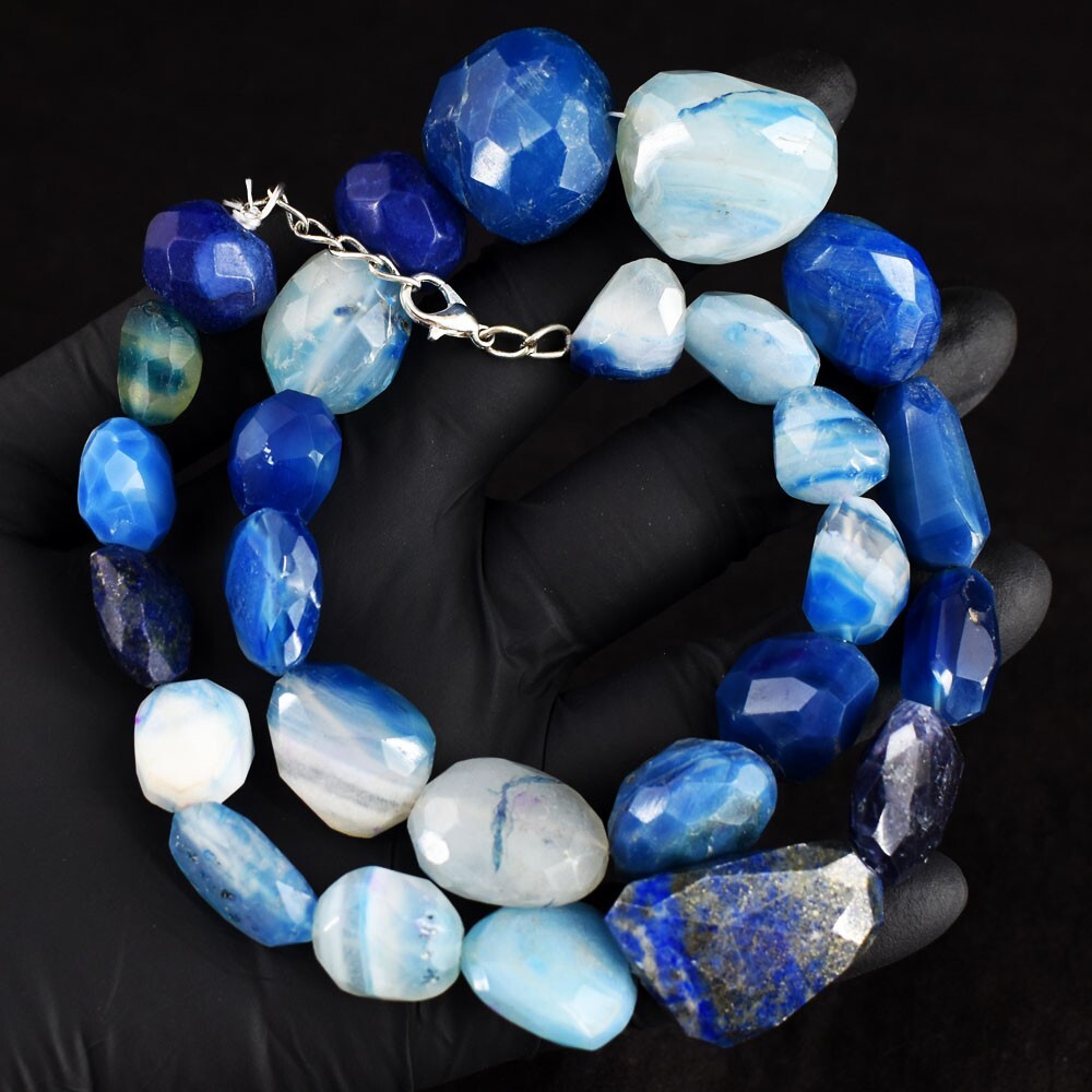 19 Inches Awesome Massive Agate 650. Cts Beaded Amazing Cut Necklace VK 40 E681