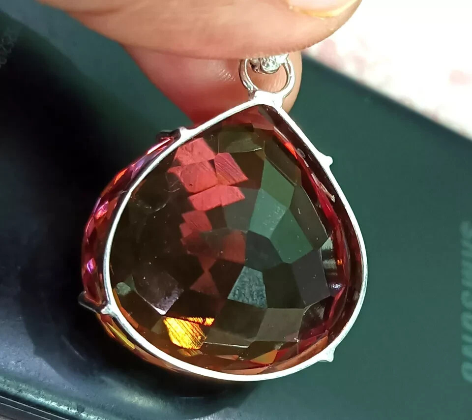 Certified 71 Ct+ Natural Zultanite 7 Color Pendant 925 Silver Loose Gemstone