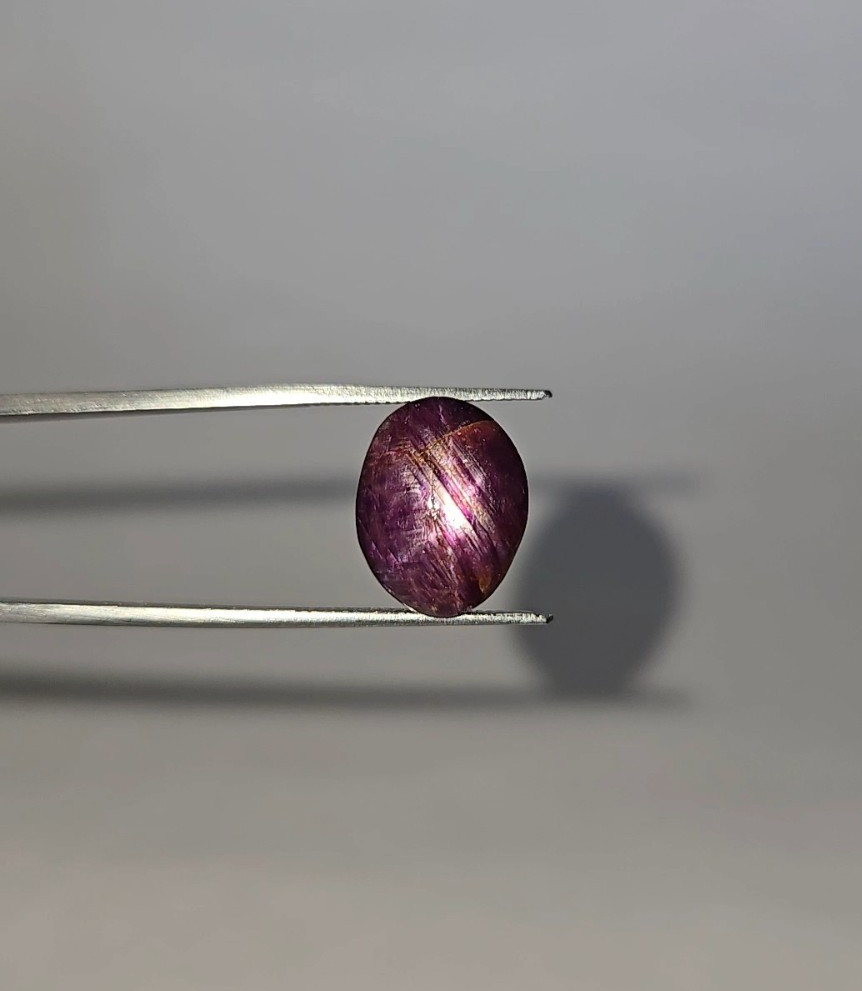 Natural 10.45 ct Star Ruby Pink Oval Cabochon untreated loose gemstone