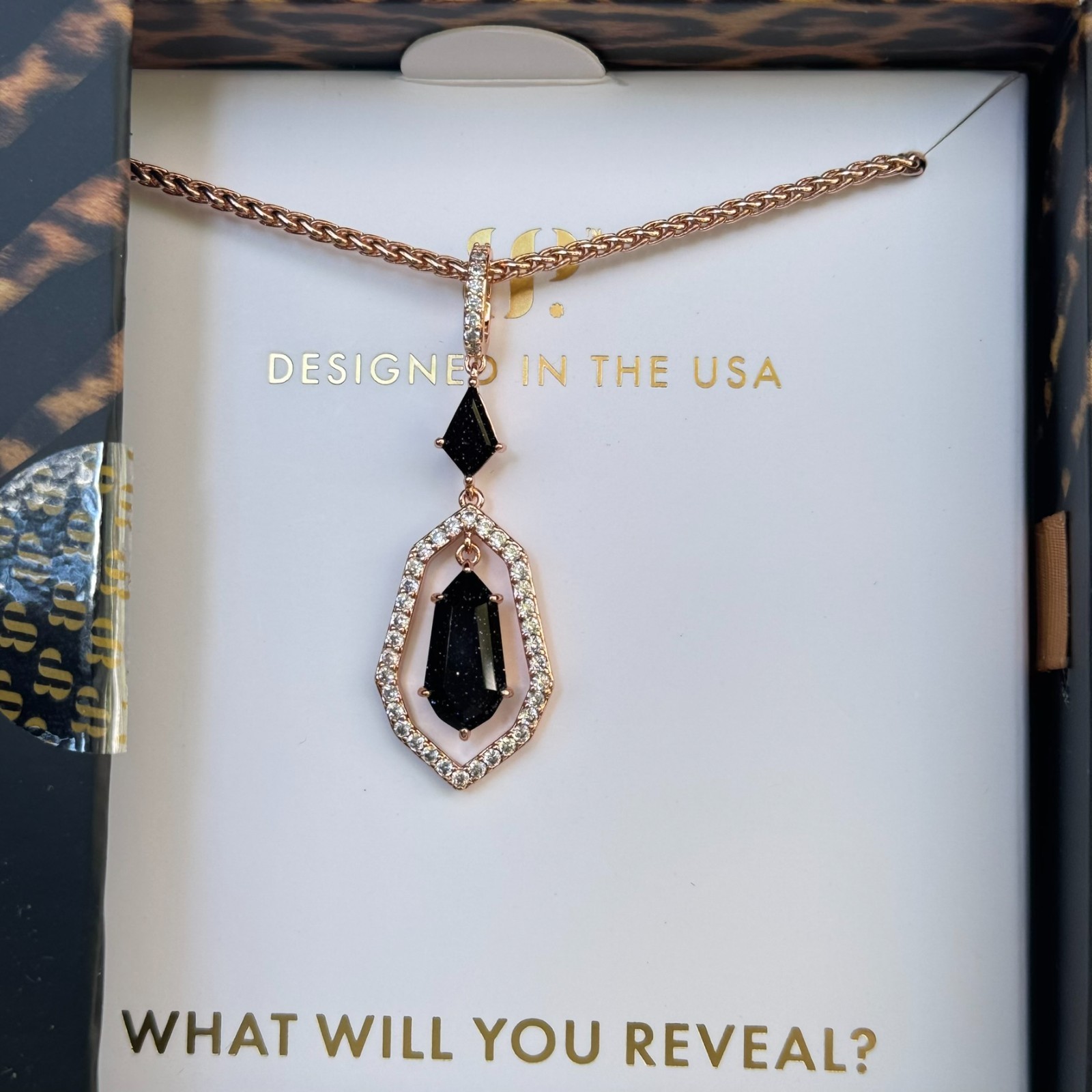 Bomb Party UNTAMED Necklace “Weight of Want” Onyx Sandstone on Rose Gold