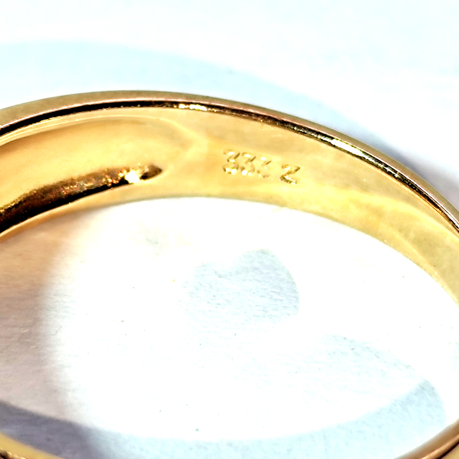 Gold ring 8k =333 gold with sparkling brilliant cut zircon 0.01 ct size 61-62