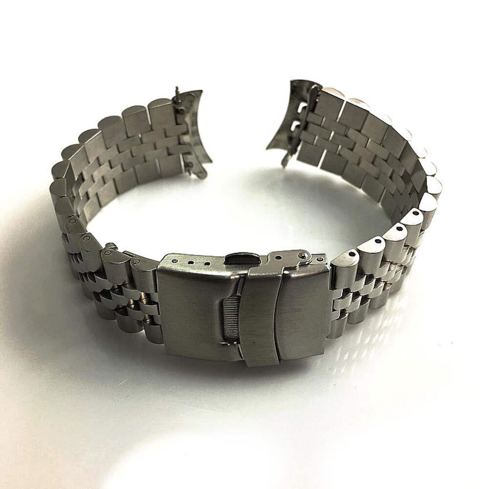 Metal Steel Jubilee Bracelet Curved End Replacement Watch Band Double Lock #7001
