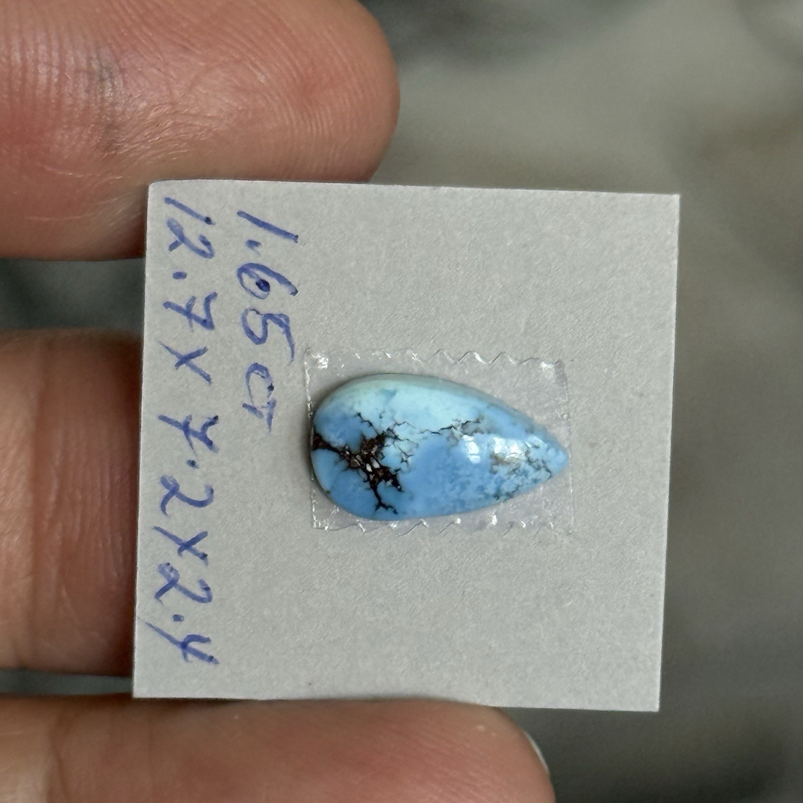 1.65ct 12.7×7.2×2.4mm Beautiful Golden Hill Lavender Turquoise Ring Cabochon Gem