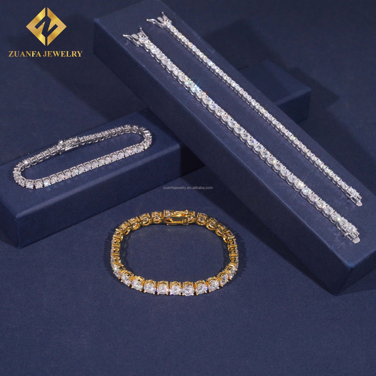 4mm D Color VVS1 Moissanite Tennis Chain Bracelet – 925 Sterling Silver 6-24″