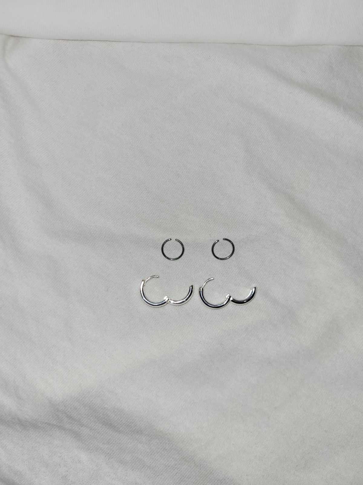 Silver earring set (2 hoop pairs, 1 Dangle pair, 3 “fake” magnetic studs)