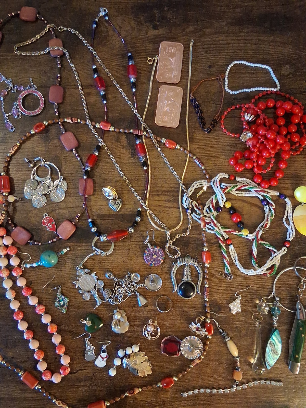 Assortment Costume Jewelry & Other Vintage Items Including 2 Ounces 999 Copper