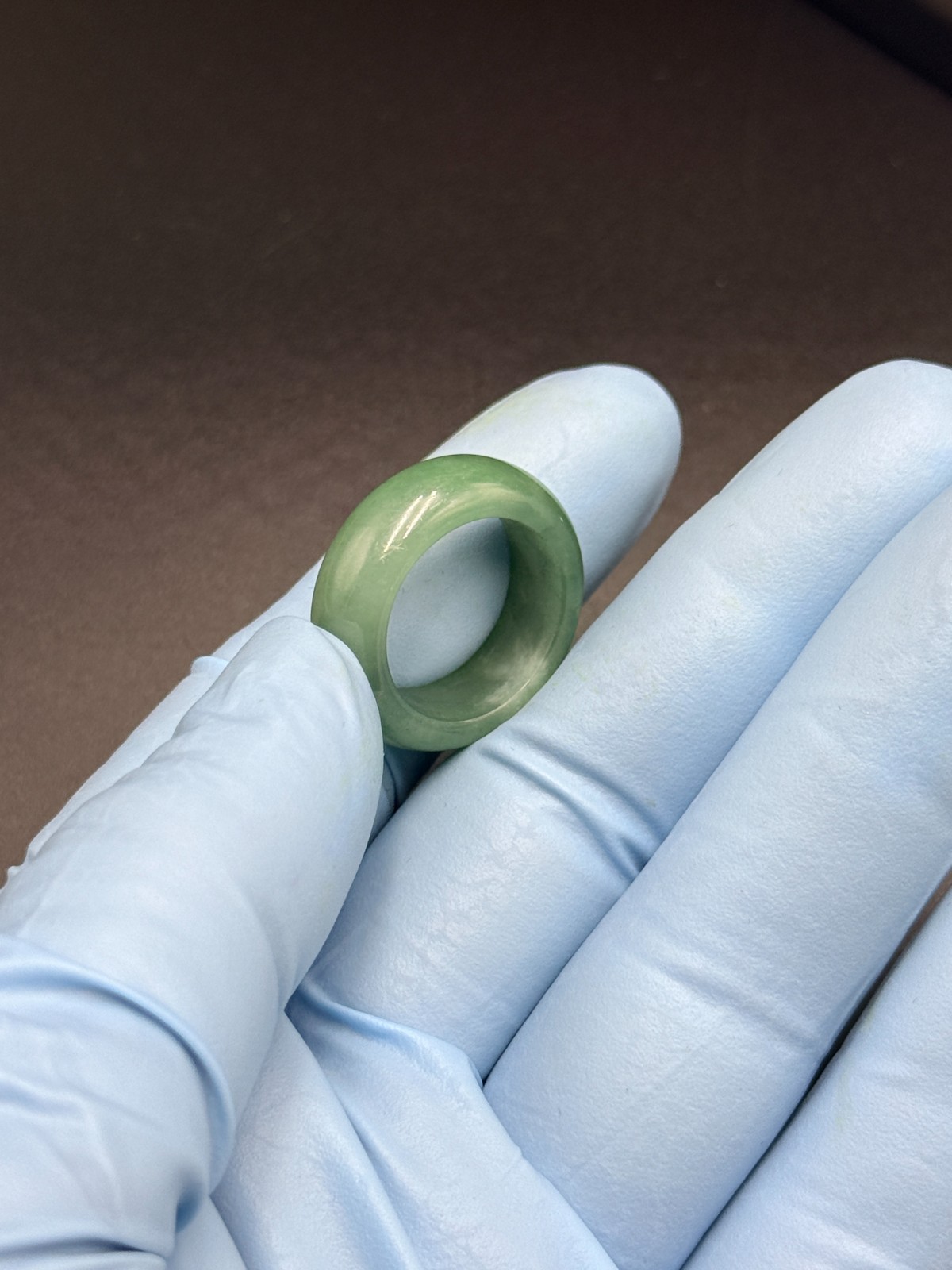 Natural Grade A Jadeite Jade Ring Band Dark Green Size 8