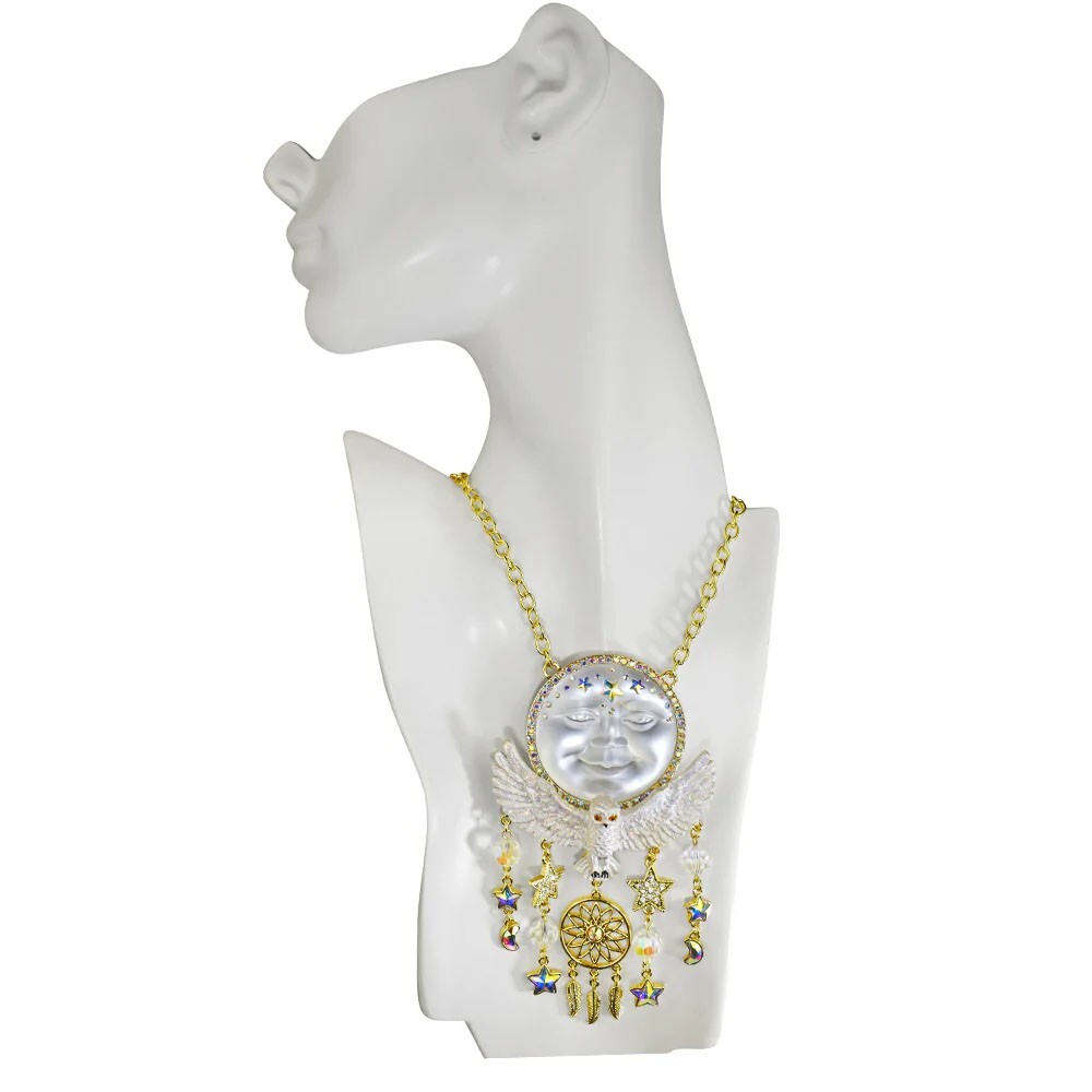 Kirks Folly Great Snowy Owl Dreamcatcher Venus Seaview Moon Necklace Ornament gt