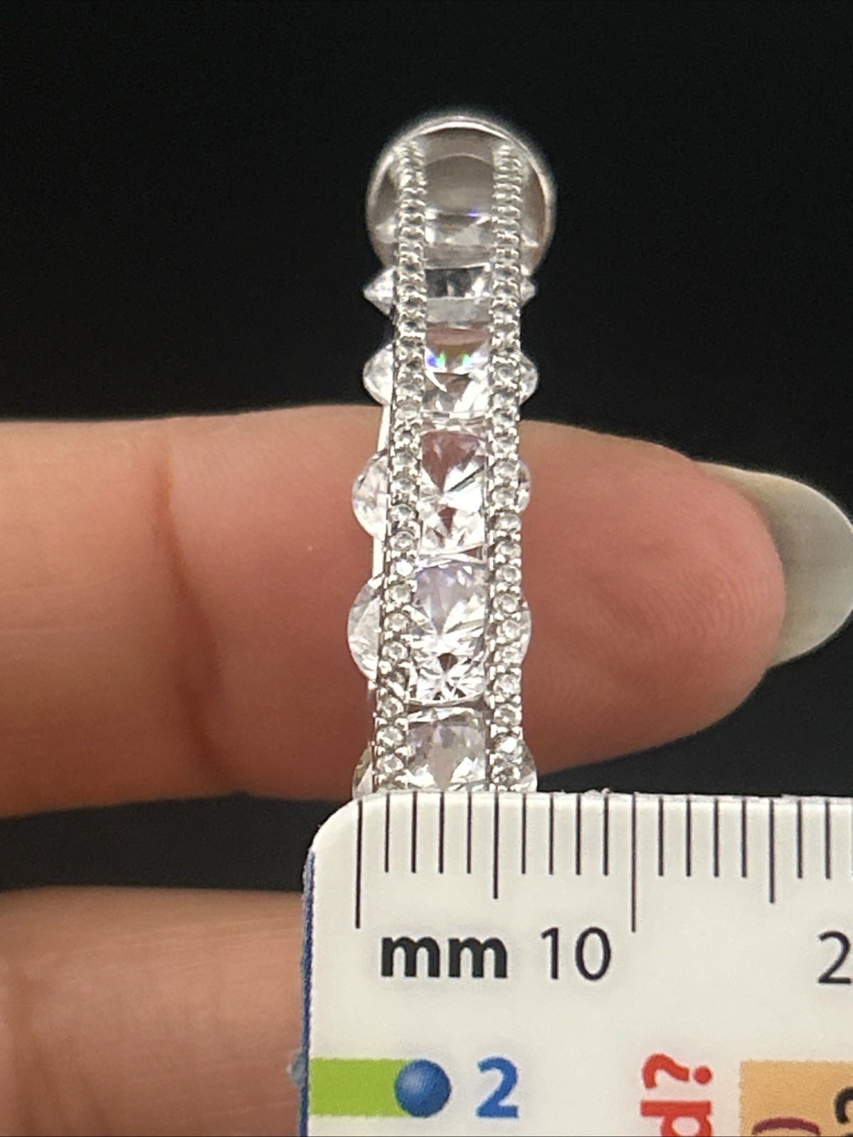 Sterling 925 Signed Fuzion Creations CZ Bridge Adjustable Slider Bracelet