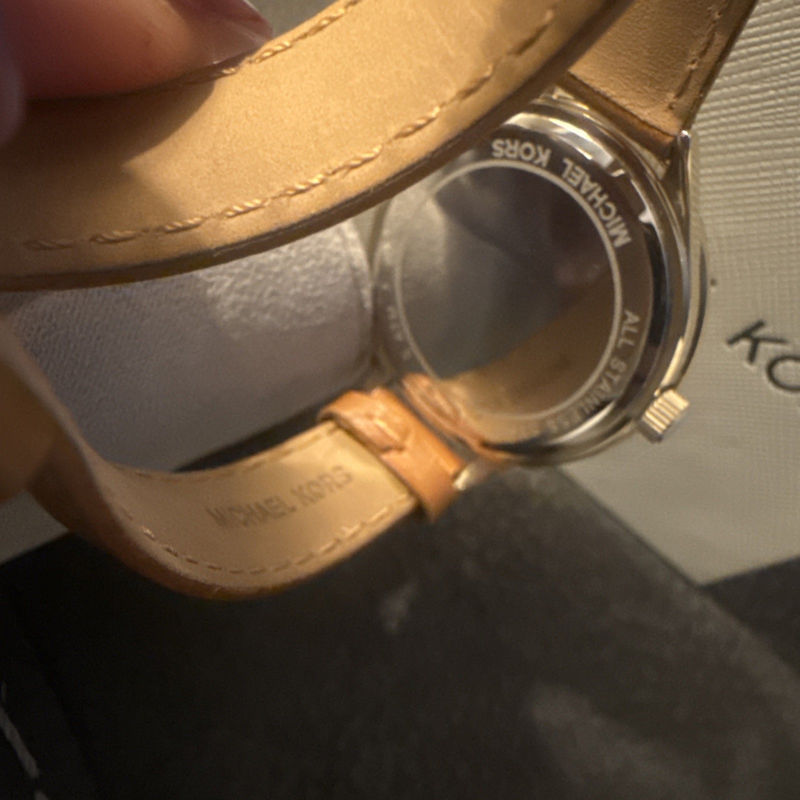 Michael Kors MK2501 Women Brown Real Leather Analog Champagne Dial Quartz Watch
