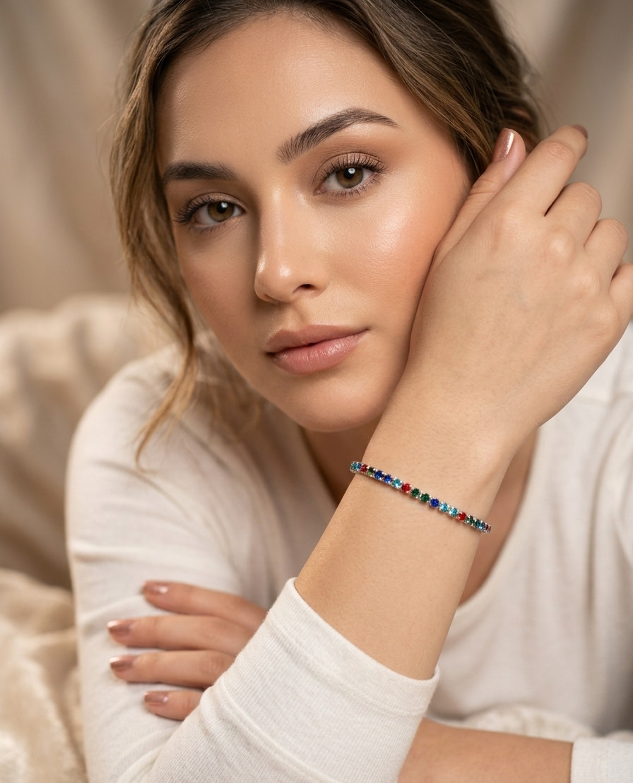 Sapphire Emerald Gemstone Tennis Bracelets | Choose Your Style