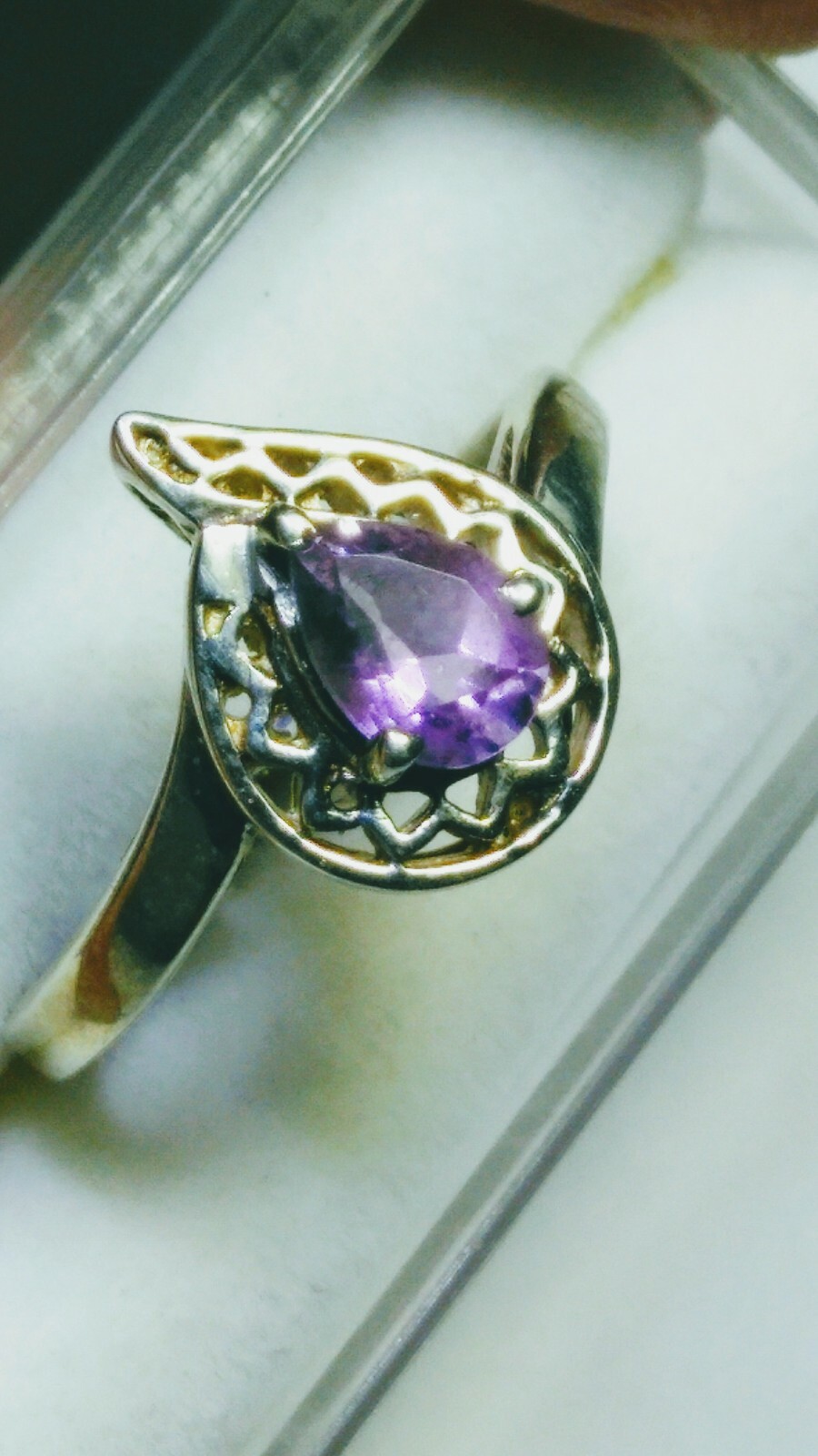 LOVELY NATURAL AMETHYST IN.925 STERLING SILVER DESIGNER RING IN SIZE 9.0-9.25!
