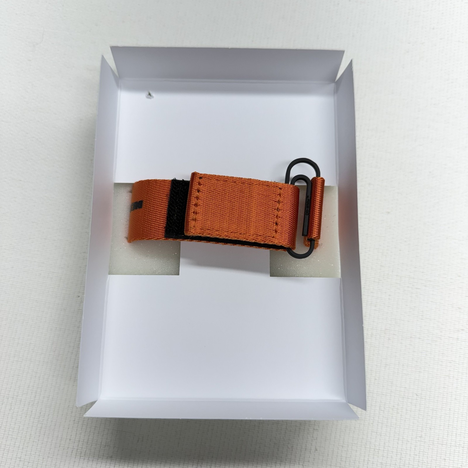 New Off-White Paperclip Webbing Bracelet Mens Orange Black Logo Virgil Strap