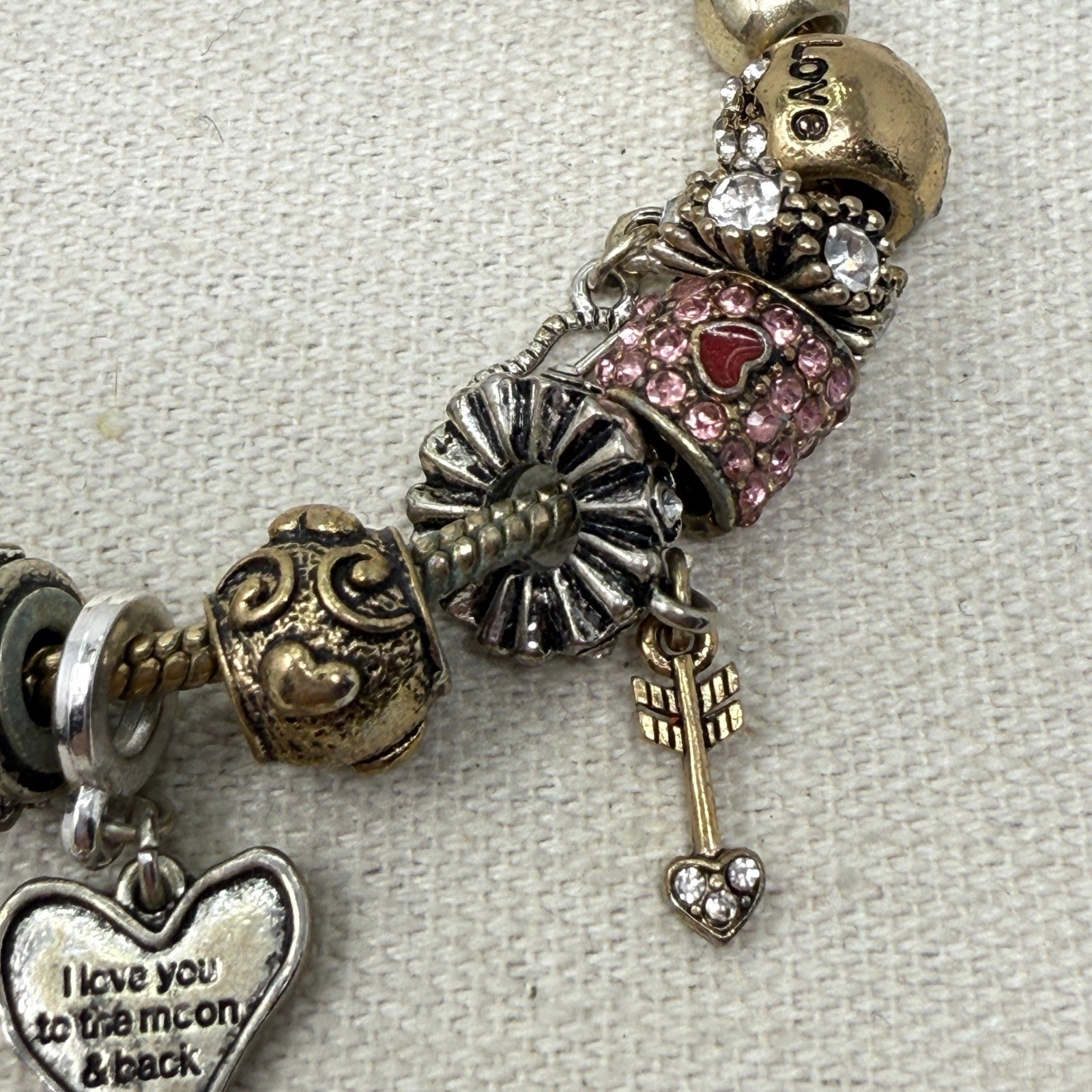 Landau Charm Bracelet Love You to the Moon & Back Celestial Pink Spring Color