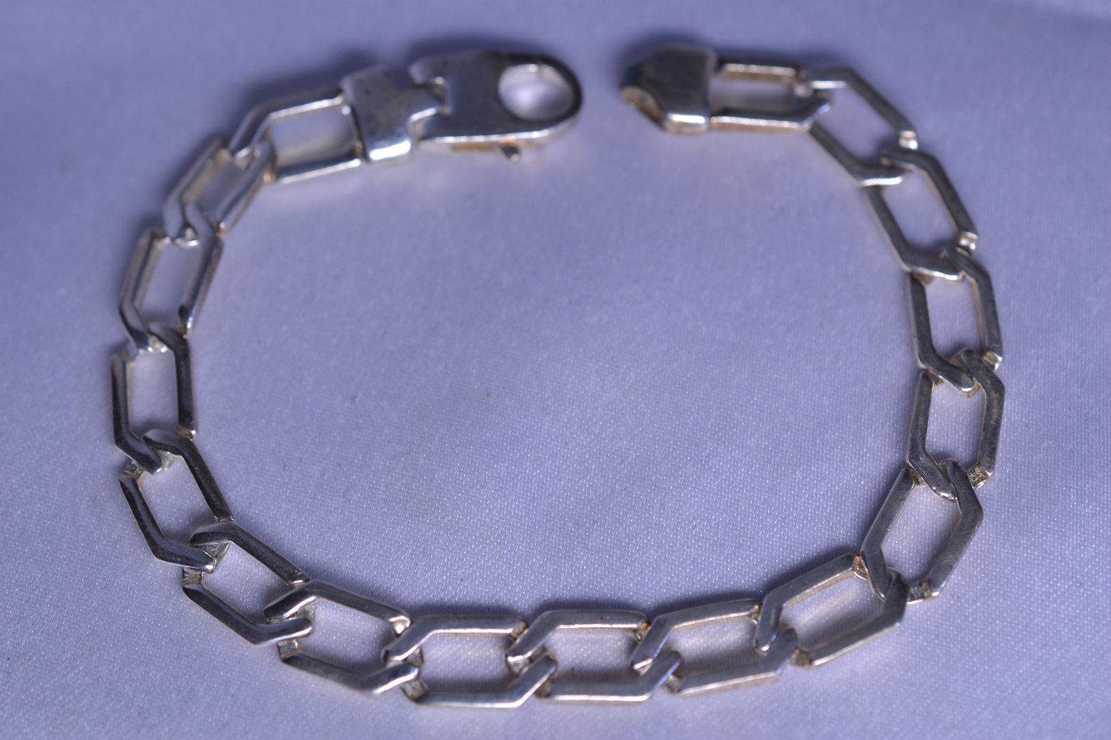 NEW STERLING SILVER WIDE FLAT CURB LINK BRACELET 7 1/8 INCHES LONG 12.3 GRAMS