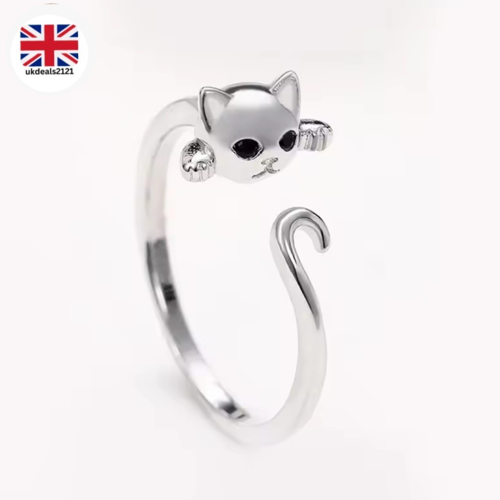 Cat Shape Adjustable Ring for Women Girls Gift UK Seller Fast Free Delivery NEW