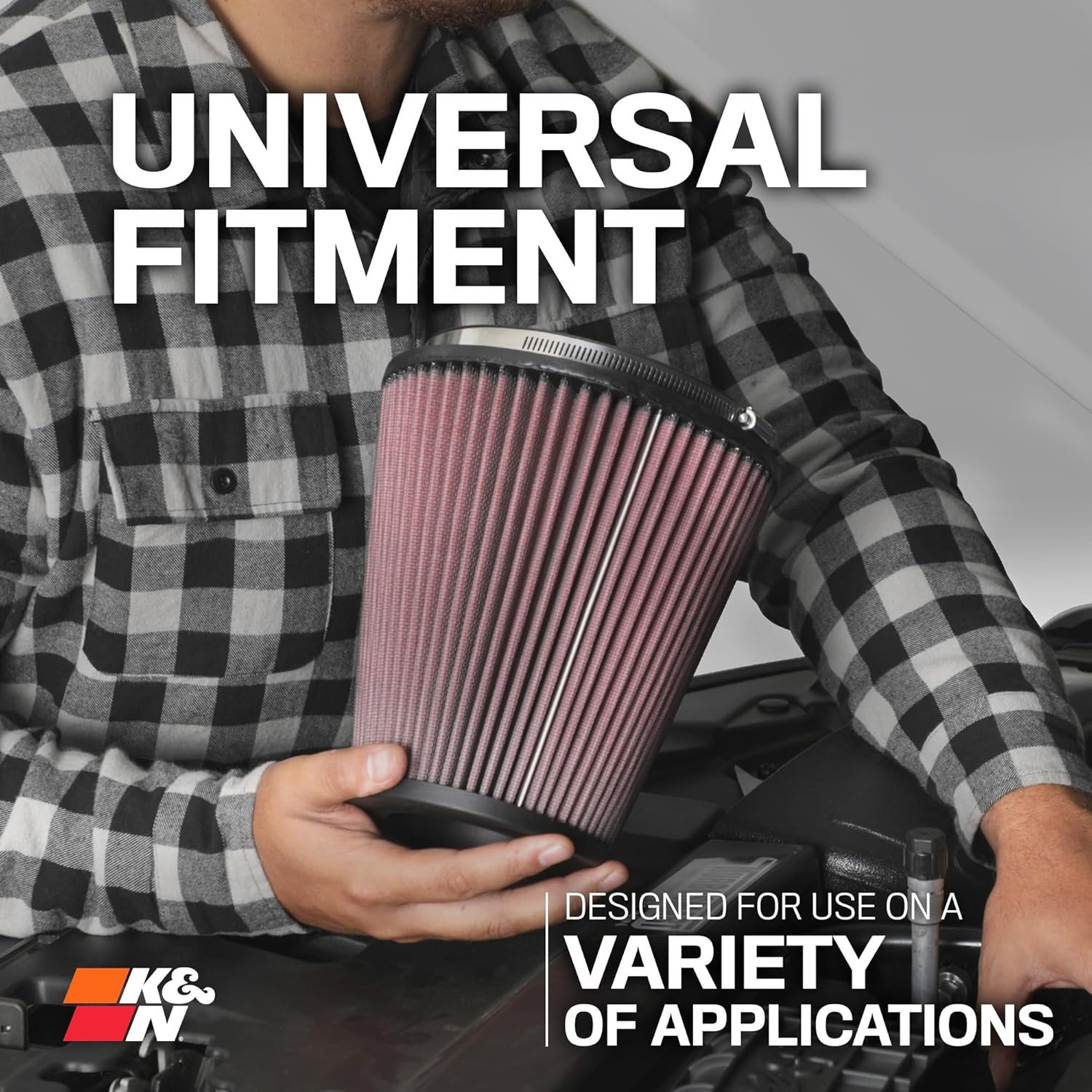 K&N Universal Clamp-On Air Intake Filter: High Performance, Premium, RE-0930