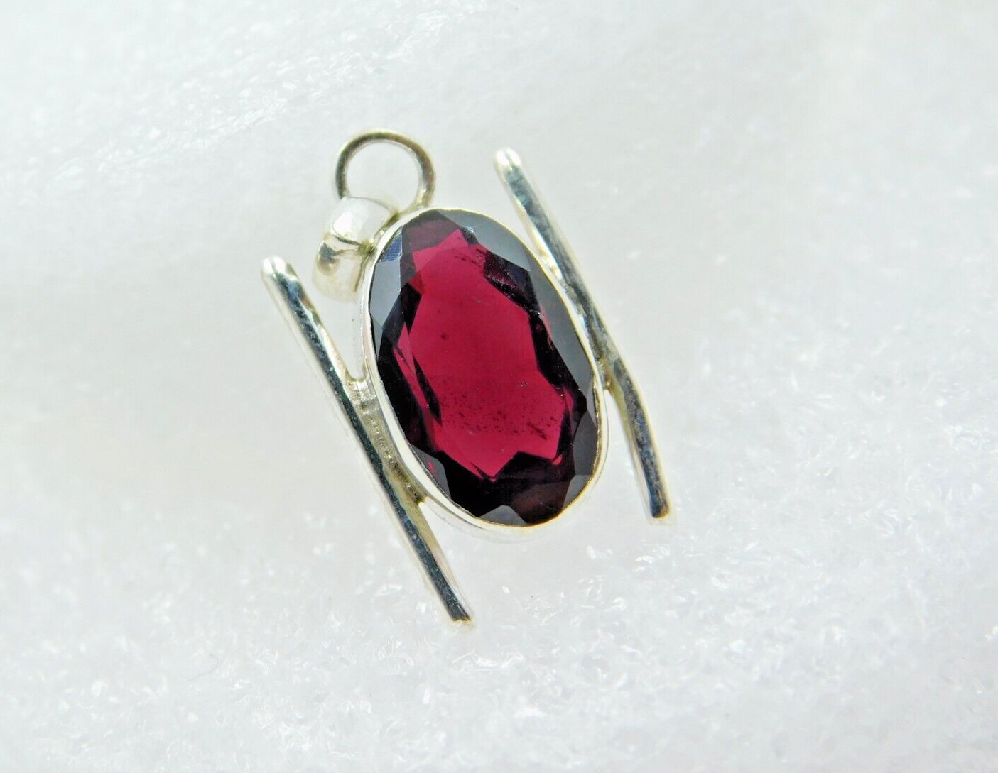 Shop Red Garnet Charming Small Size Trending 925 Sterling Silver Charm Pendant