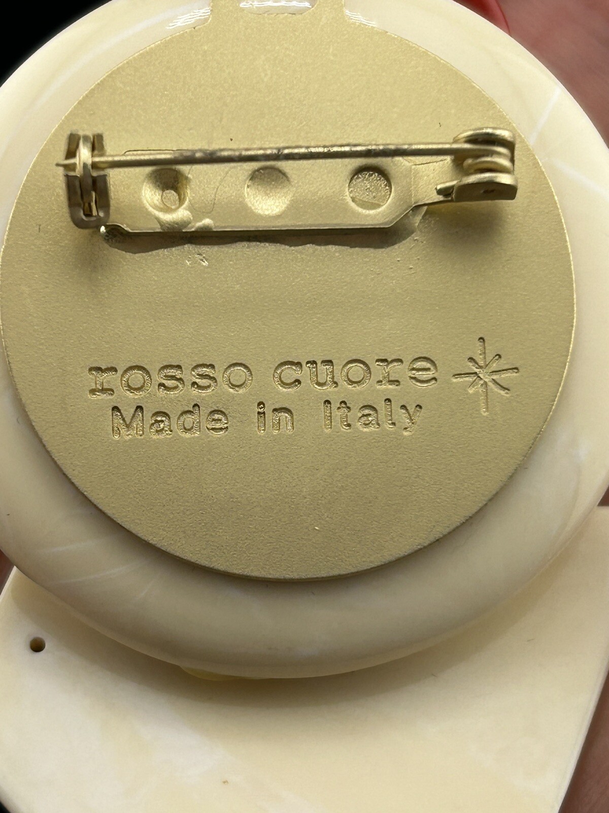 Moscow Nellie Mosca Subway Collection Signed Rosso Cuore Brooch Pin Italy
