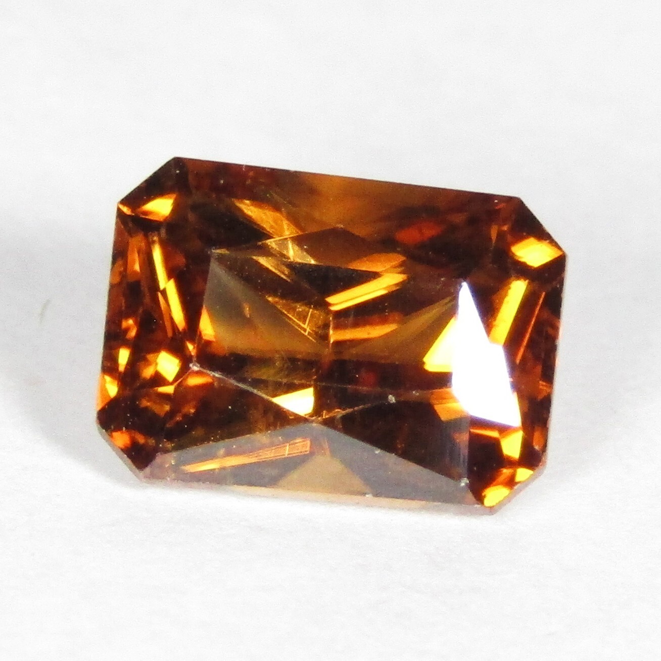 3.38Cts 100% Natural Hi Grade Orange-Red Zircon Radiant Cut Cambodia Gemstone