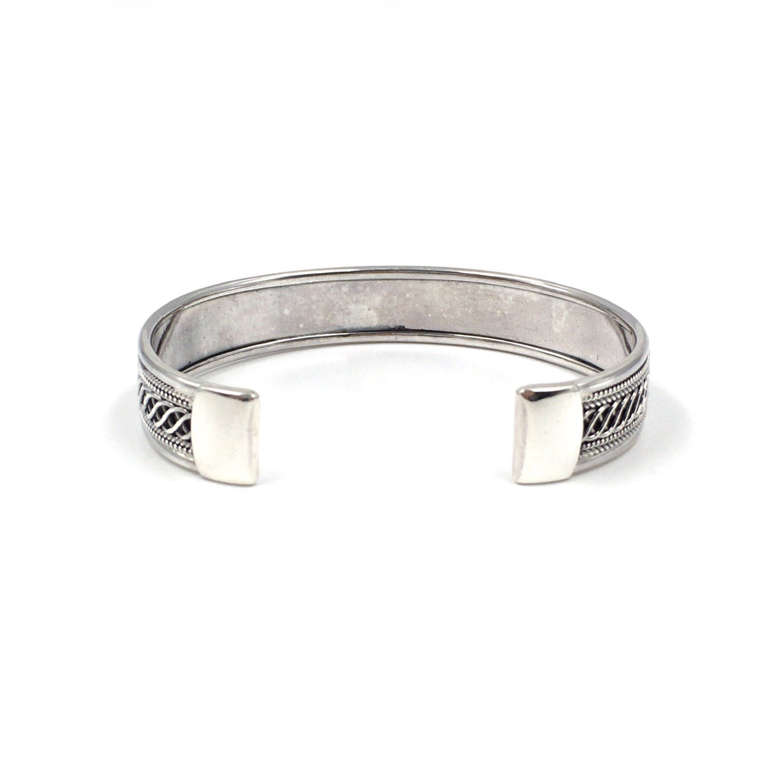 Modern Bangle 925 Silver 1.2cm Wide Bangle Solid Jewellery Bracelet 24g