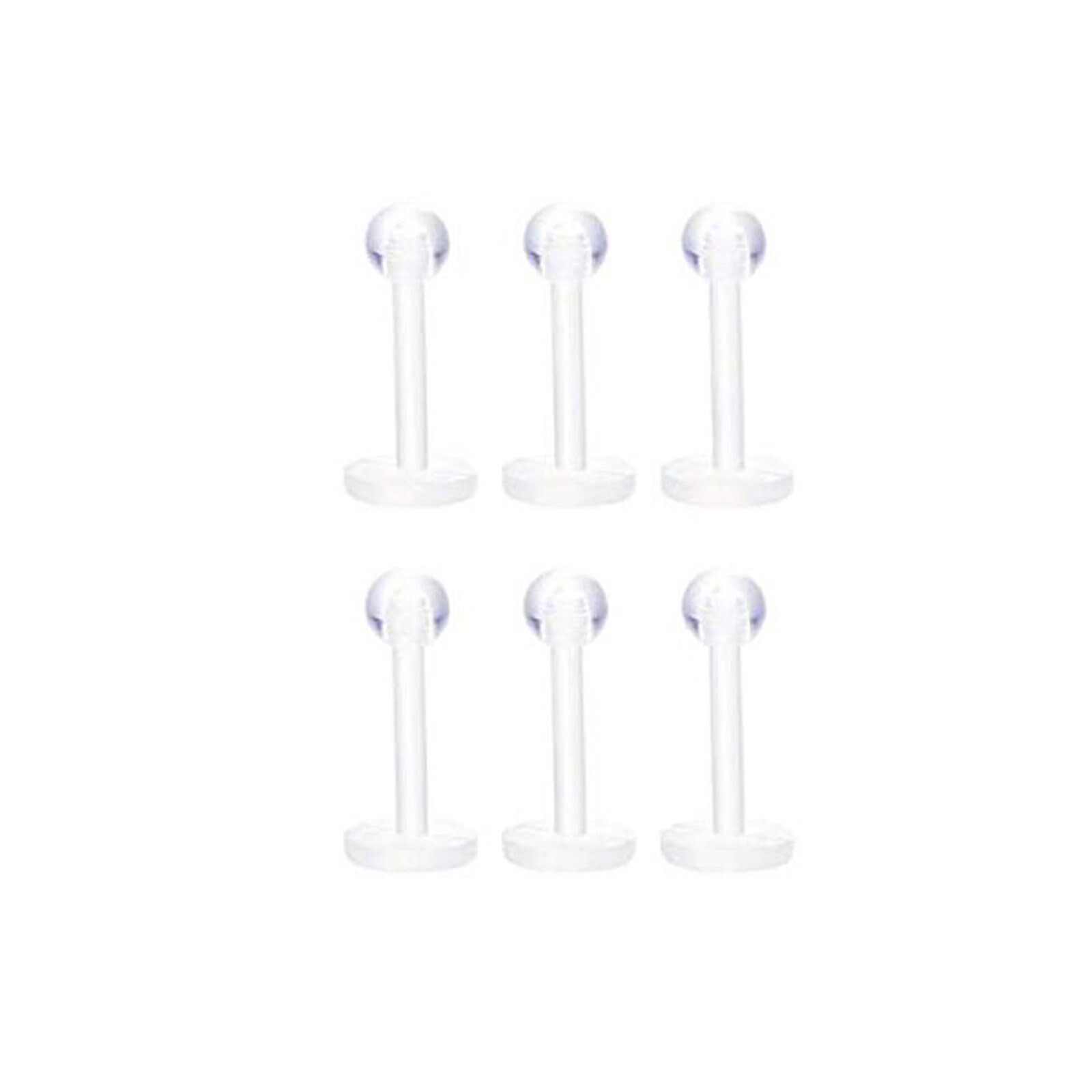 54PCS Clear Piercing Retainer Septum Nose Studs Lip Ear Tongue Rook Daith Rings