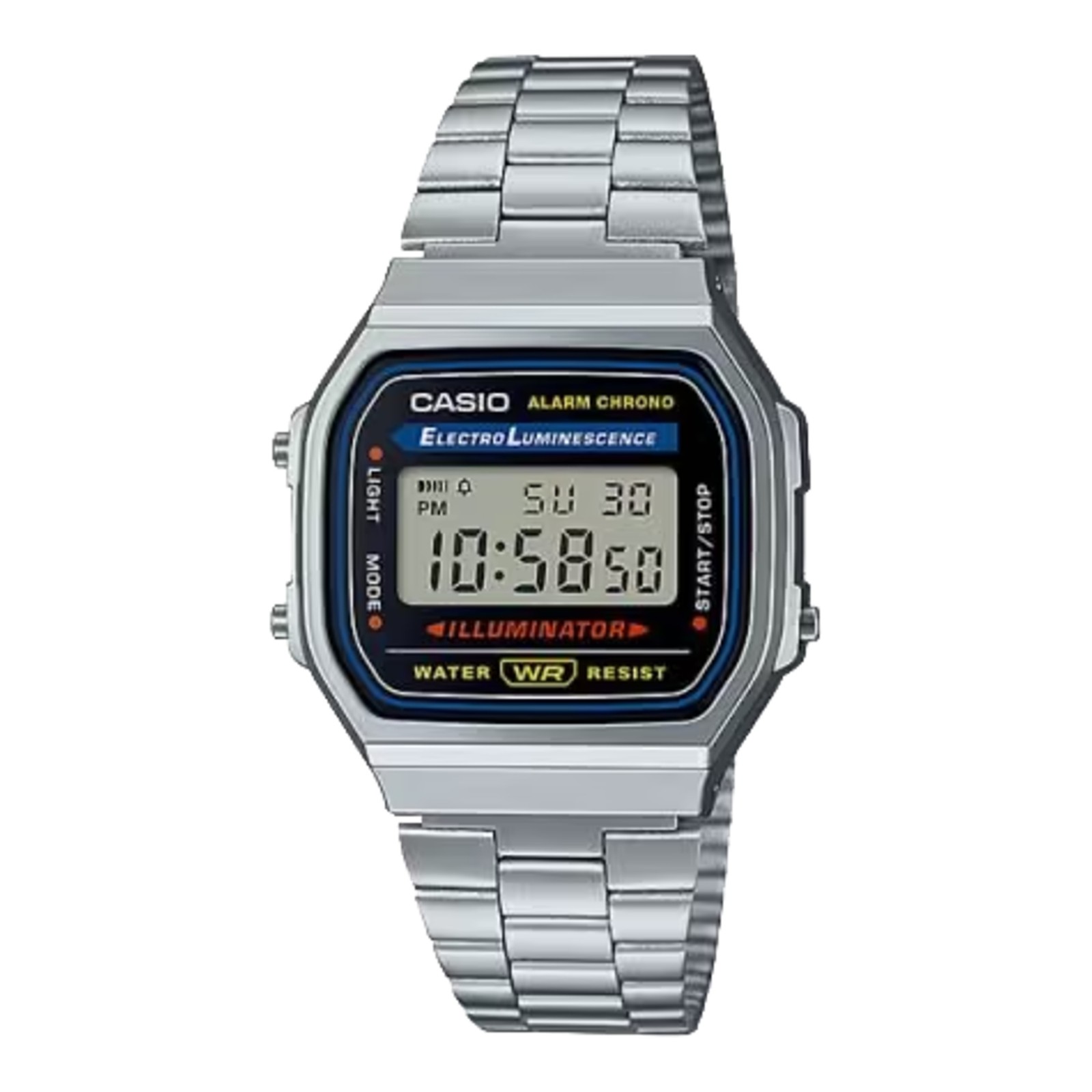 Casio Vintage Digital Stainless Steel Bracelet Watch Silver – A-168WA-1Q