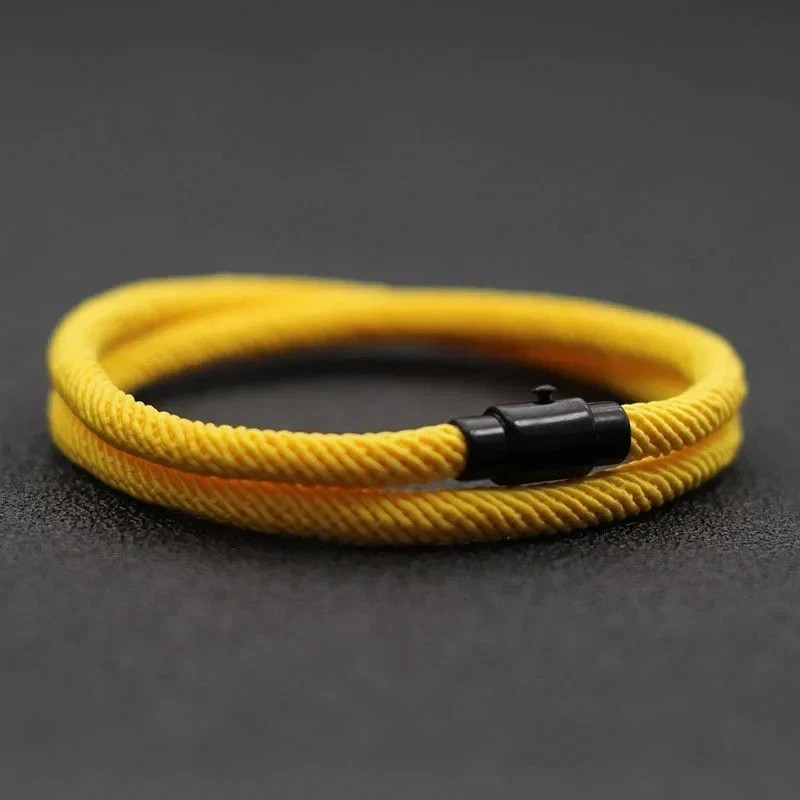 Simple Style Men’s Rope Bracelet Double Layer Thread Fabric Casual Accessory