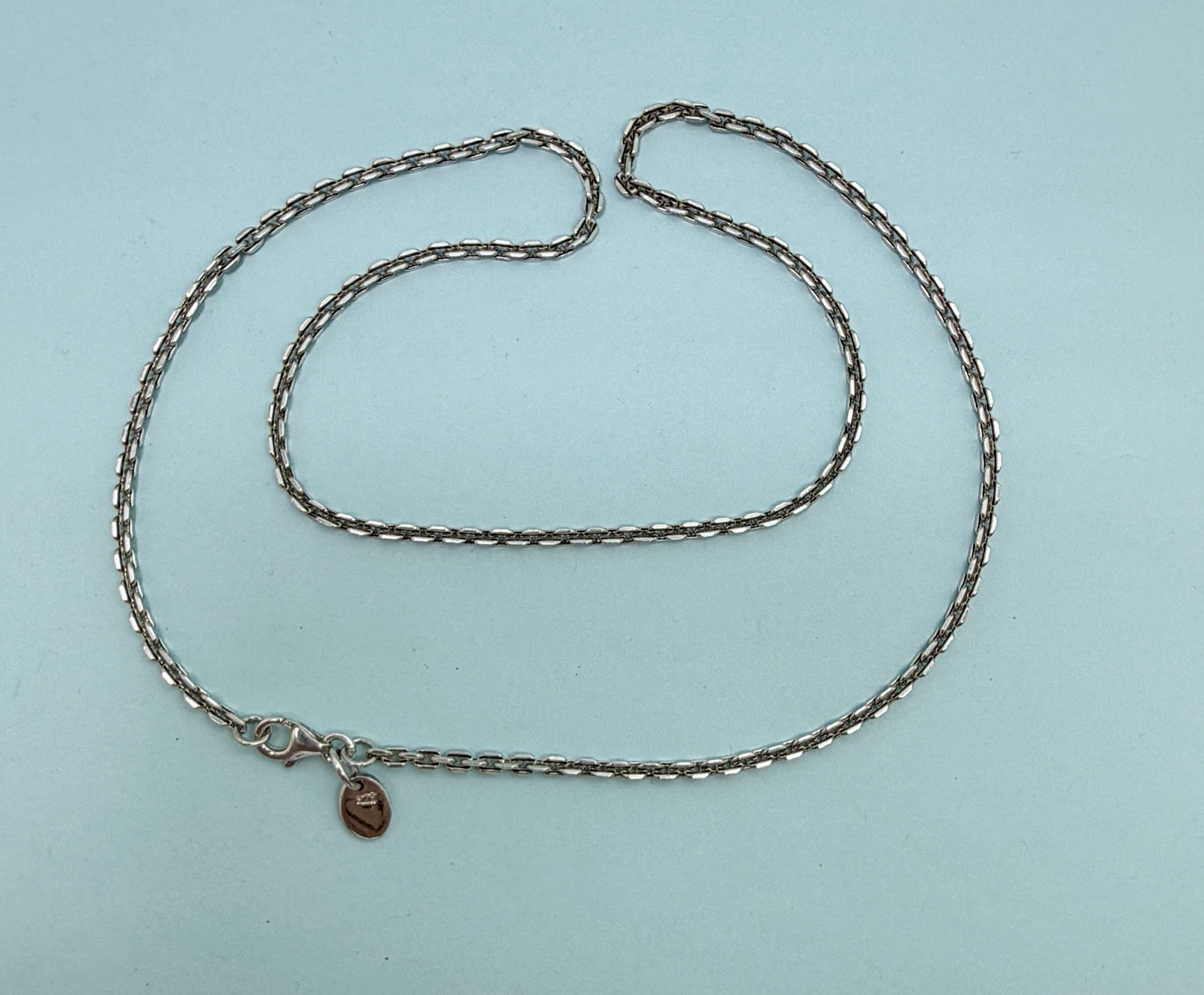 2.7mm 18” Oxidized Angled Cable Chain 925 Sterling Silver Chain Necklace 7.36g