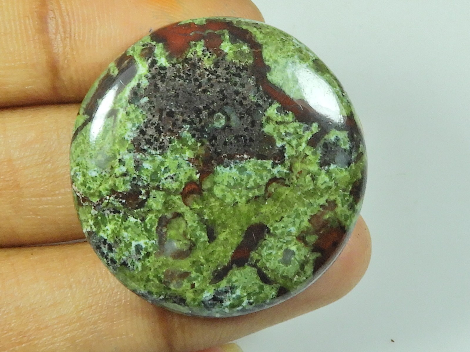 31X31X05 MM Natural Dragon Jasper Round Shape Cabochon Loose Gemstone 52Cts. l08