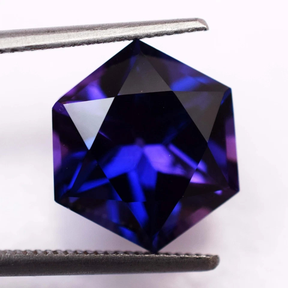 9 Ct Natural Tanzanite Purple Blue Hexagon Cut Certified Rare Loose Gemstone