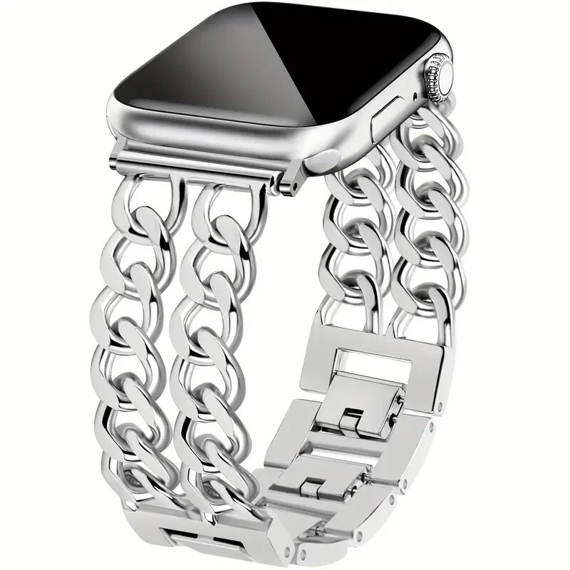 Wide Watch Band Compatible With Apple Watch Band 38mm Gold or Silver Tone
