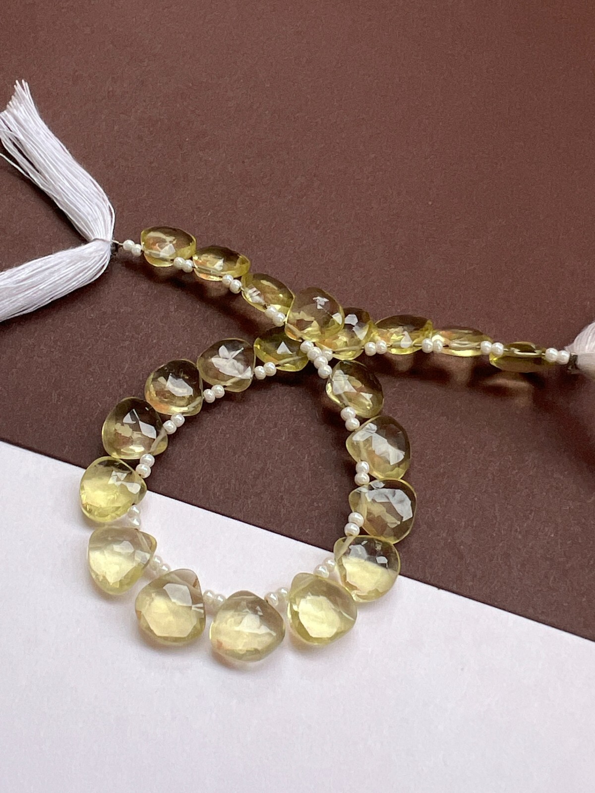 Natural Lemon topaz Faceted Pear Briolette Beads 1Strand 8-9mm Teardrop Gemstone