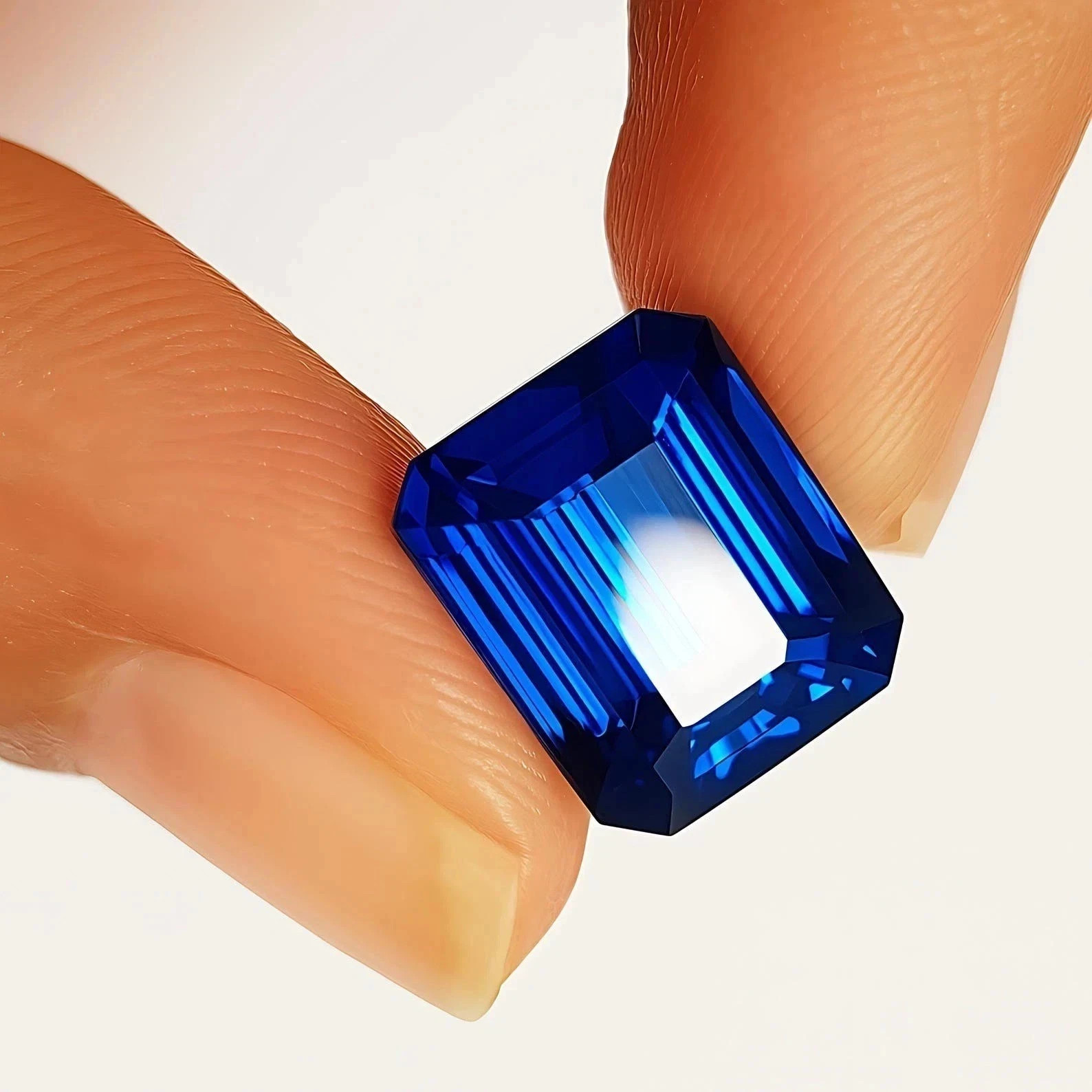 Natural 10 Ct Blue Sapphire Flawless Emerald Cut AGL Certified Loose Gemstone