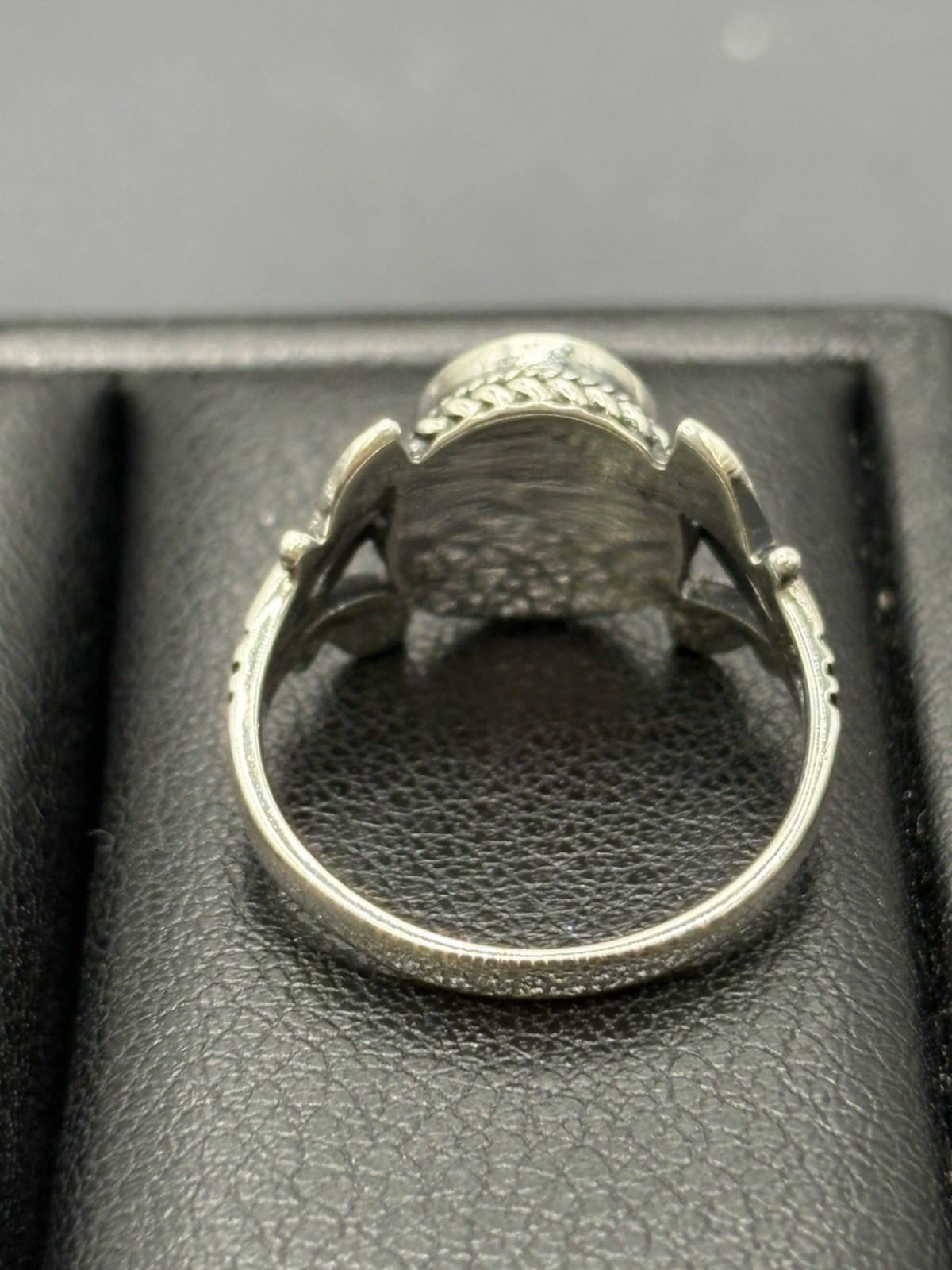 New Condition Sterling Silver Turquoise Plant Botanical Oshank Ring Size 7 E11