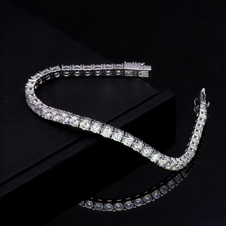 5 mm Certified, 17Ct White Diamond Tennis Bracelet , 7.5 inches, Tariffs FREE