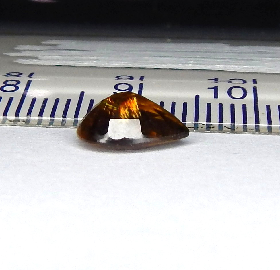 1.5ct Orange Sphene Vivid Pleochroic Flash Natural Mined Unheated Faceted Pear