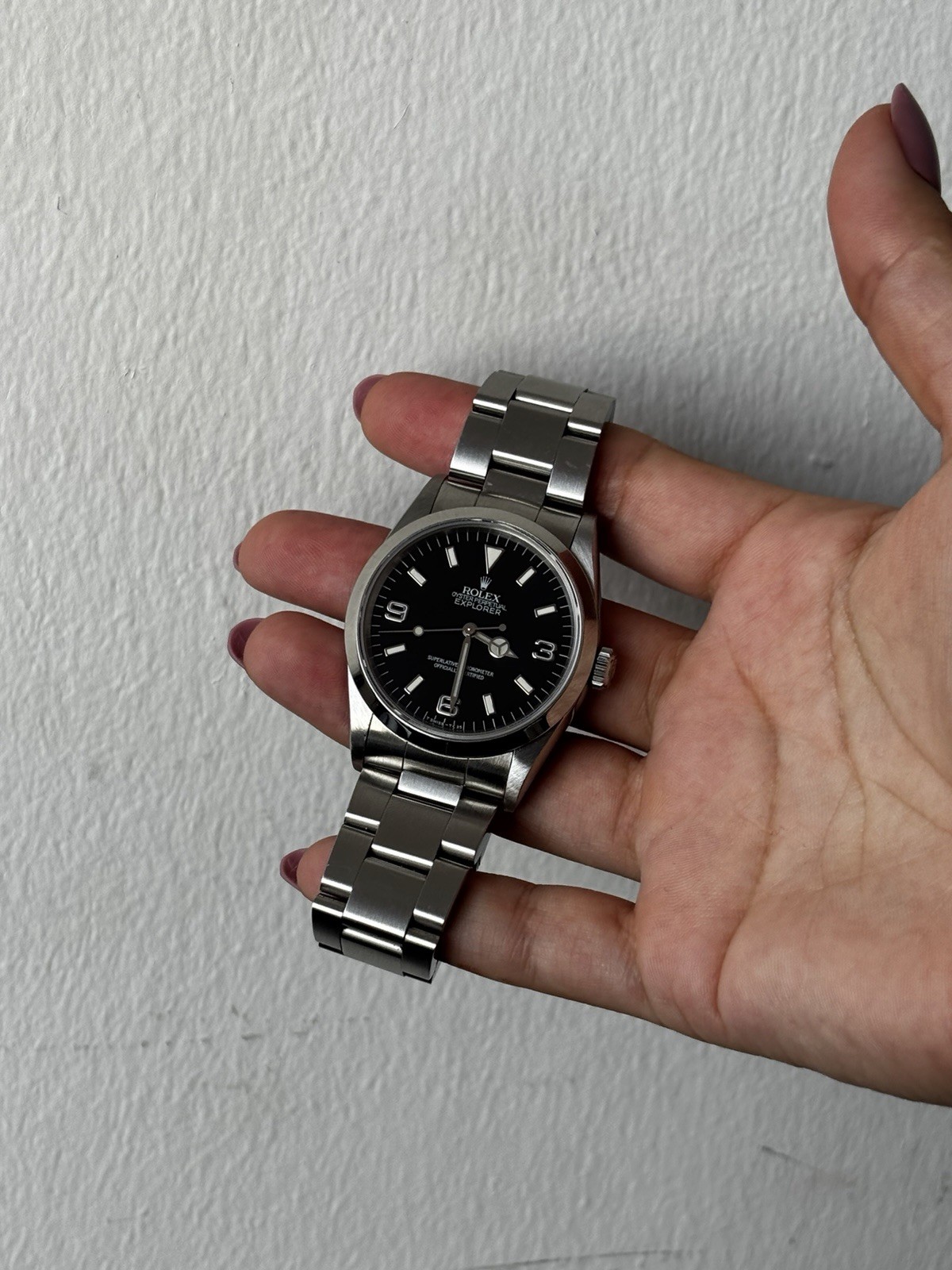 Rolex Explorer 14270 Automatic Black Dial SS Watch w/ Box & Papers