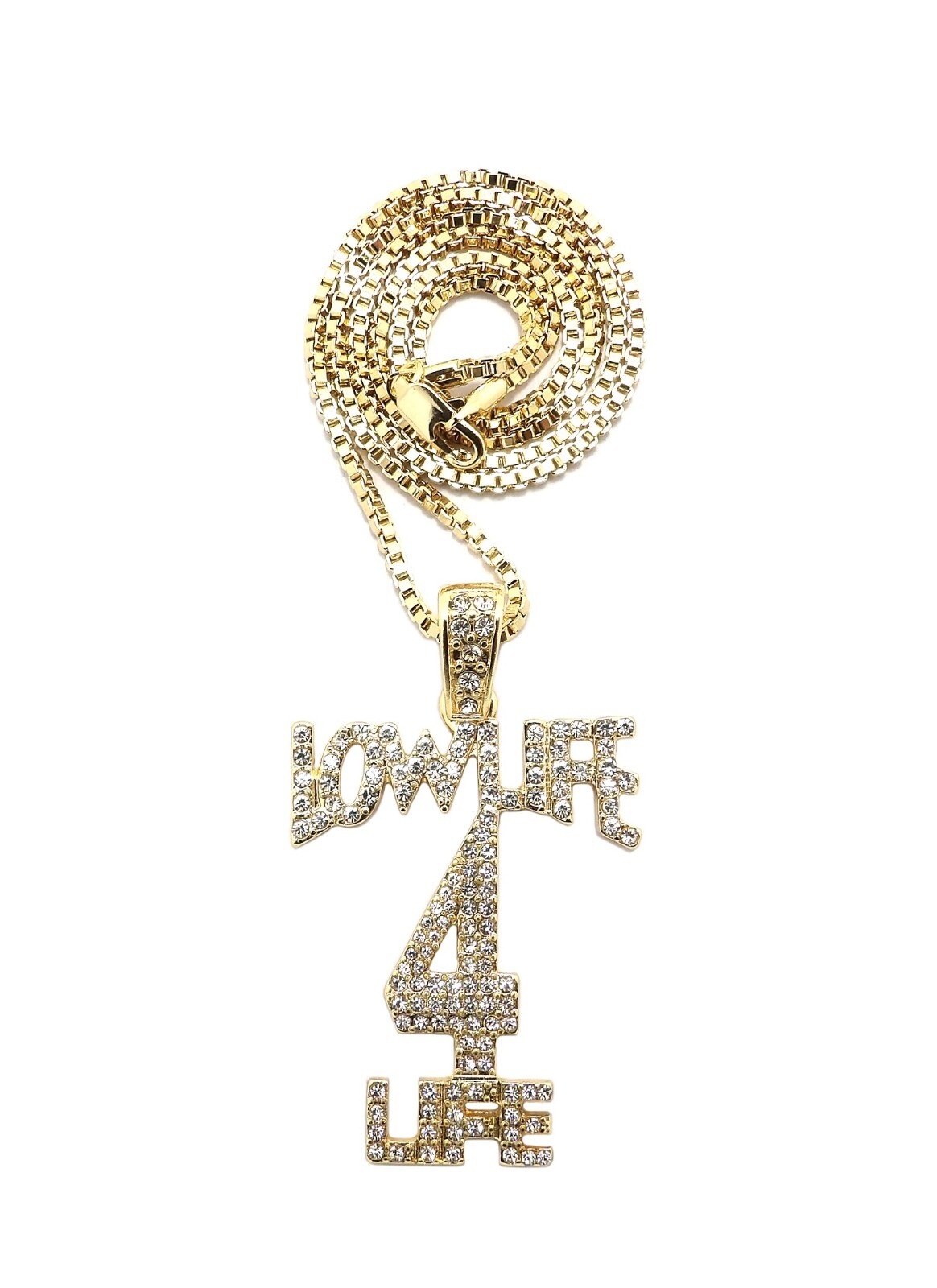 Ice Low Life 4 Life Pendant Box, Cuban, Rope Chain 18″ to 24″ Necklace XZ434