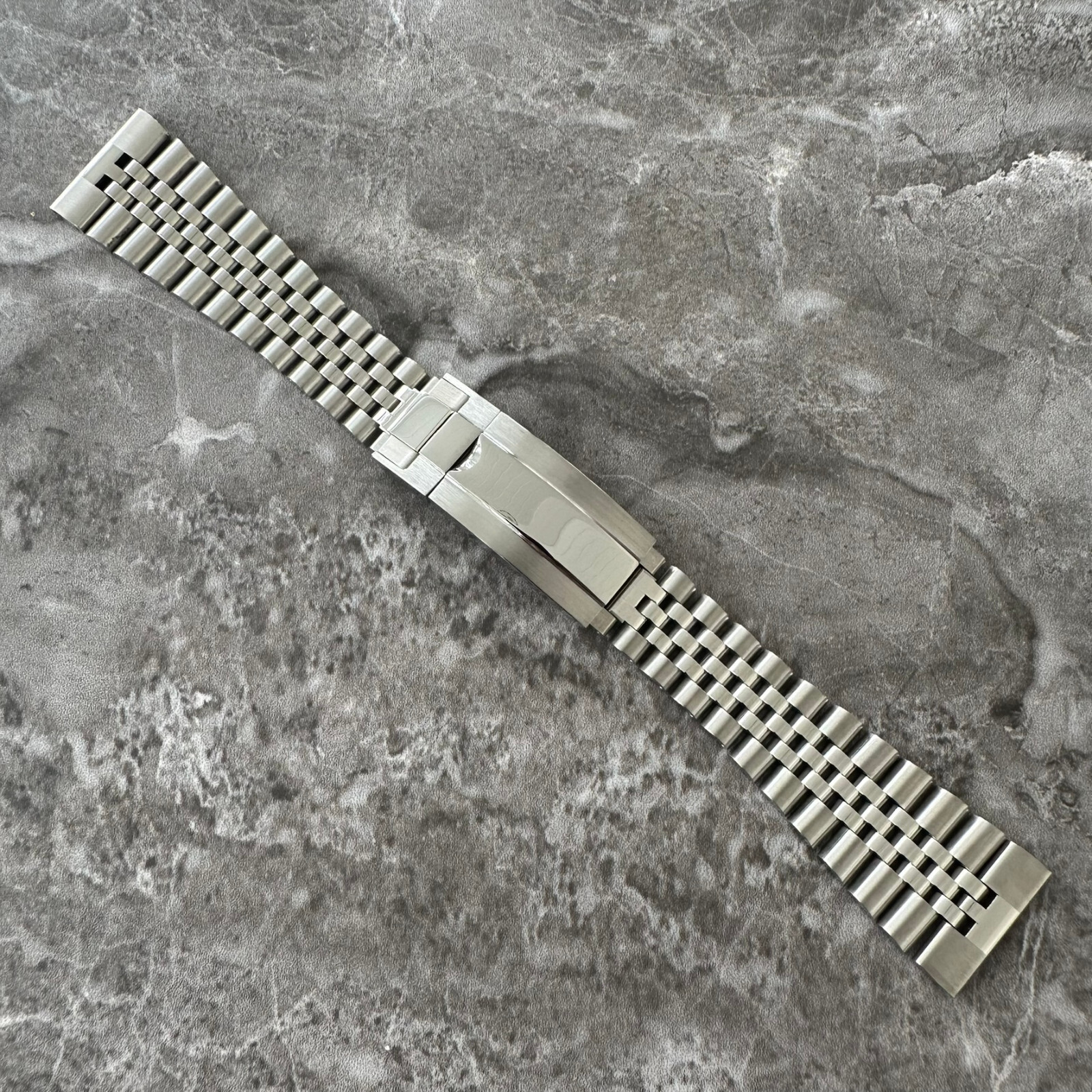 24mm Silver Steel Jubilee Bracelet Glide Lock Watch Strap Band 316L Steel