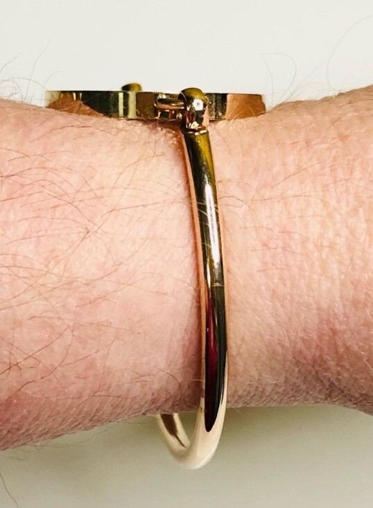 18k Gold Plated Sterling Silver Pink Resin Cuff Bracelet