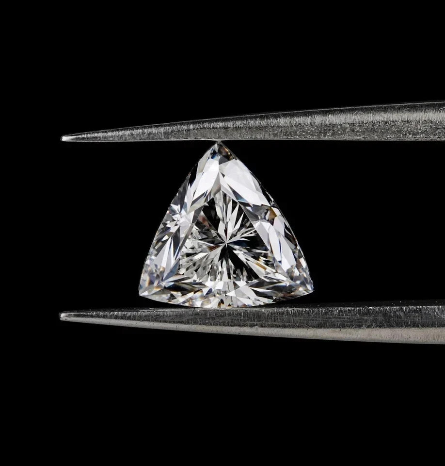 0.46 Ct Lab Grown D Color CVD Diamond Trillion Shape VVS1 Clarity IGL Gems 6YHP