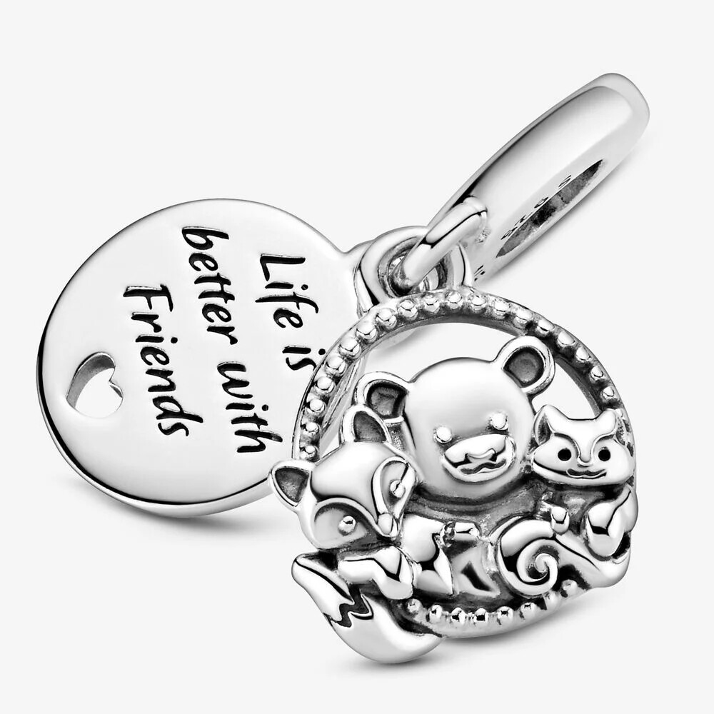MariaFonte Charm Friendship Bear Fox Squirrel Silver 925 Compatible