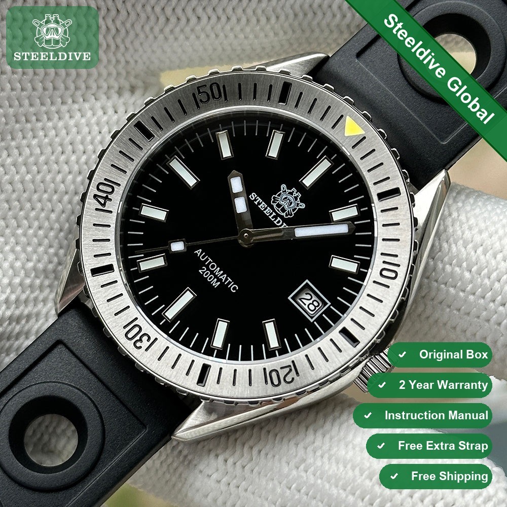 STEELDIVE SD1927 Mens 42mm 200M Automatic Dive Watch NH35 Sapphire Steel