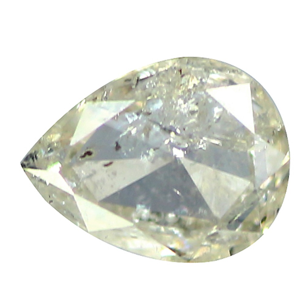 0.11 Ct I-1 Exclusive Pear 3.5 x 2.6 MM Fancy White Pink Natural Diamond