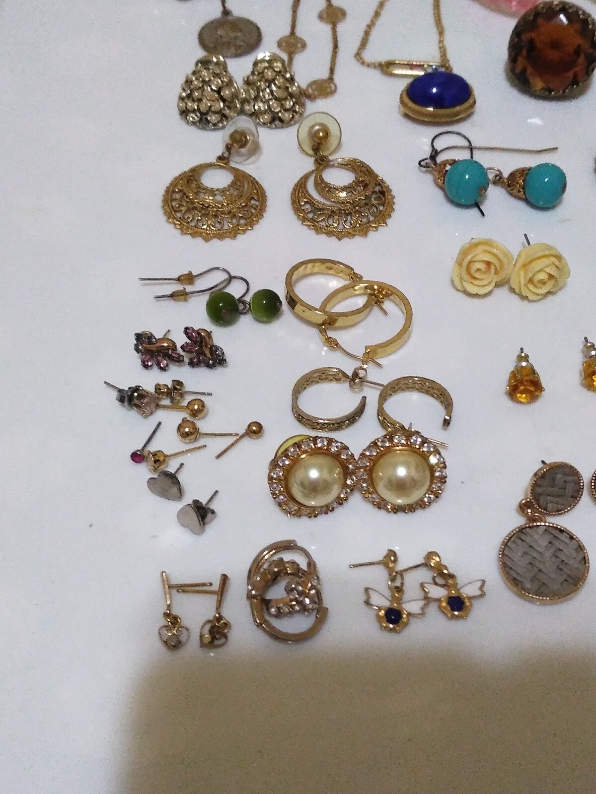 Vintage Lot Of Earrings,Pins, Bracelets,Rings