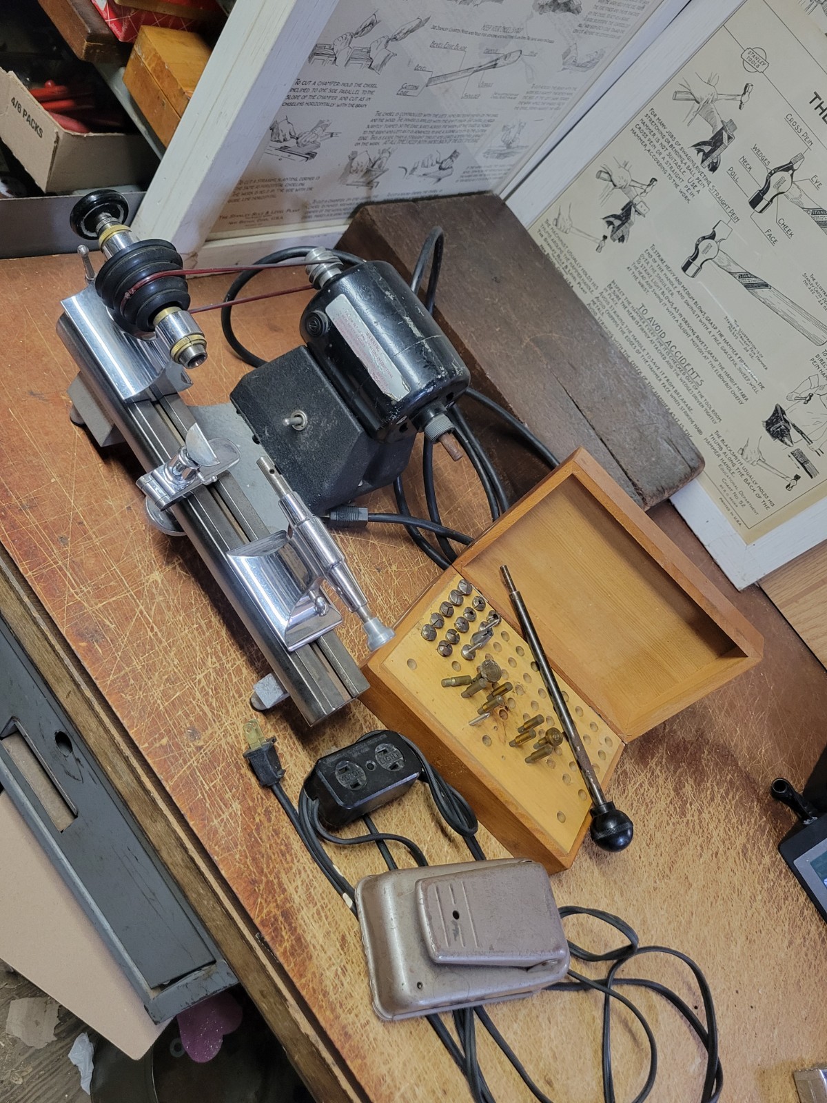 Marshall Peerless Jewelers Lathe With Collets And Accessories
