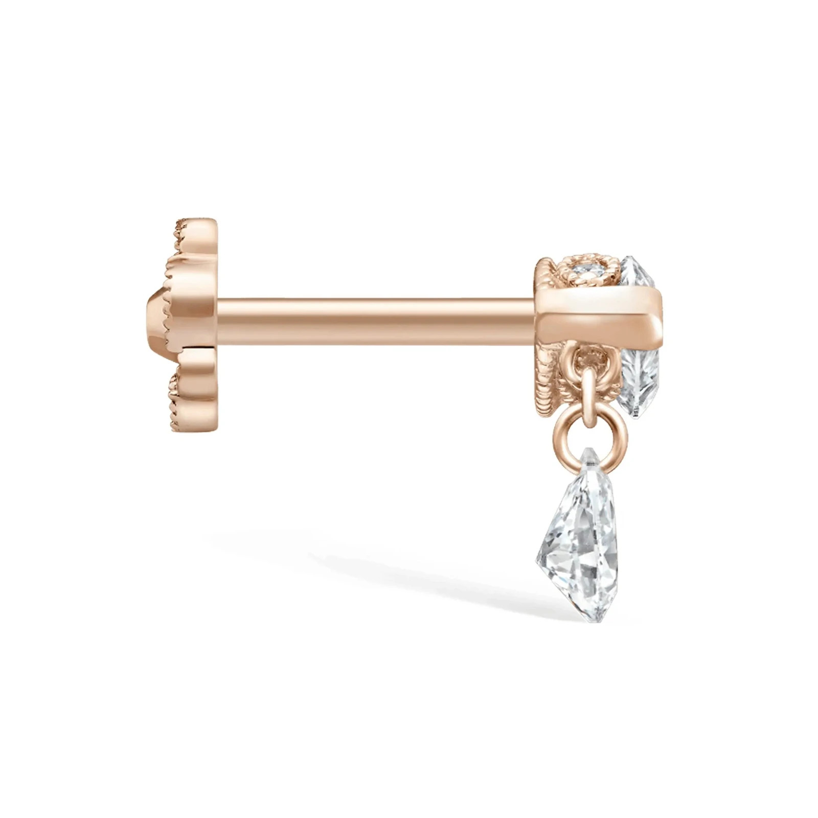 925 Sterling Silver Marquise Pear Moissanite Drop Stud Earrings